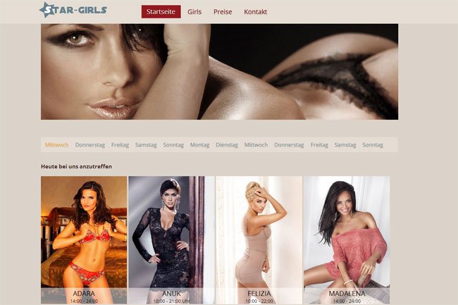 Printscreen Demoseite Star-Girls.ch